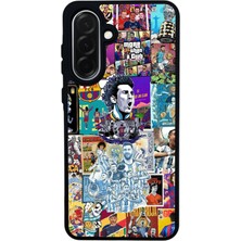 Scaleta Case Samsung Galaxy A36 Uyumlu Futbol Tasarımlı Glossy Mat Siyah Silikon Telefon Kılıf