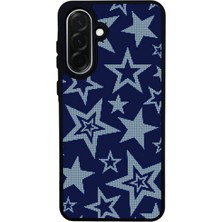 Scaleta Case Samsung Galaxy A36 Uyumlu Yıldız Tasarımlı Glossy Mat Siyah Silikon Telefon Kılıfı