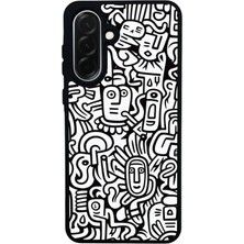 Scaleta Case Samsung Galaxy A36 Uyumlu Vintage Tasarımlı Glossy Mat Siyah Silikon Telefon Kılıfı