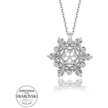 Fm Swarovski Taşlı Gümüş Kartanesi Bayan Kolye