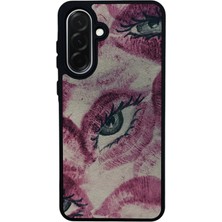 Scaleta Case Samsung Galaxy A26 Uyumlu Göz Tasarımlı Glossy Mat Siyah Silikon Telefon Kılıfı