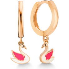 Tienda Elegante Gümüş Rose Kuğu Sallantılı Kadın Küpe