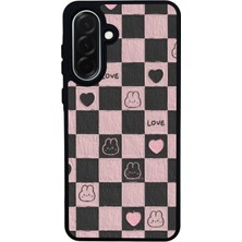 Scaleta Case Samsung Galaxy A36 Uyumlu Tavşan Tasarımlı Glossy Mat Siyah Silikon Telefon Kılıfı