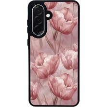Scaleta Case Samsung Galaxy A36 Uyumlu Solo Çiçek Tasarımlı Glossy Mat Siyah Silikon Telefon Kılıfı