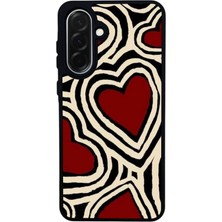 Scaleta Case Samsung Galaxy A26 Uyumlu Kalp Tasarımlı Glossy Mat Siyah Silikon Telefon Kılıfı