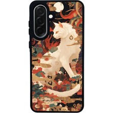 Scaleta Case Samsung Galaxy A26 Uyumlu Kedi Tasarımlı Glossy Mat Siyah Silikon Telefon Kılıfı