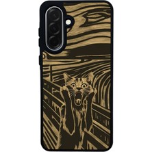 Scaleta Case Samsung Galaxy A36 Uyumlu Kedi Tasarımlı Glossy Mat Siyah Silikon Telefon Kılıfı