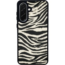 Scaleta Case Samsung Galaxy A36 Uyumlu Zebra Desenli Glossy Mat Siyah Silikon Telefon Kılıfı
