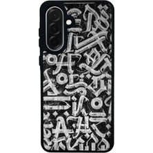 Scaleta Case Samsung Galaxy A36 Uyumlu Kaligrafi Tasarımlı Glossy Mat Siyah Silikon Telefon Kılıfı