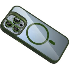 Cash Dukkan Joko Apple Iphone 15 Pro Max Remim Lensli Magsafe Standlı Kapak - Koyu Yeşil