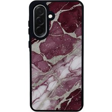 Scaleta Case Samsung Galaxy A26 Uyumlu Mermer Tasarımlı Glossy Mat Siyah Silikon Telefon Kılıfı