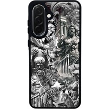 Scaleta Case Samsung Galaxy A36 Uyumlu Mitoloji Tasarımlı Glossy Mat Siyah Silikon Telefon Kılıfı