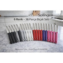 Solingen Simli Karışık Renkli 36 Parça Bıçak Seti (Siyah-Gri-Kırmızı-Mor-Pembe-Beyaz)
