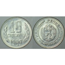 Banknoting Bulgaristan 10 Stotinki 1989 Çil.
