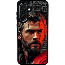 Scaleta Case Samsung Galaxy A26 Uyumlu Thor Tasarımlı Glossy Mat Siyah Silikon Telefon Kılıfı