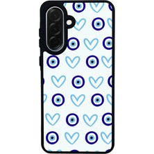 Scaleta Case Samsung Galaxy A36 Uyumlu Nazar Tasarımlı Glossy Mat Siyah Silikon Telefon Kılıfı