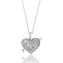 Tienda Elegante Gümüş Kalpli Bayan Kolye