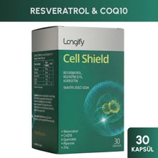 Longify Cell Shield Resveratrol, Koenzim Q10, Kuersetin, Piperin, Çinko Takviye Edici Gıda 30 Kapsül