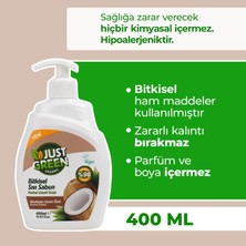 Just Green Organic Bitkisel Sıvı El Sabunu, Hindistan Cevizi Özlü - %100 Doğal Temizlik 400 Ml.