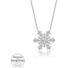 Fm Swarovski Taşlı Gümüş Kartanesi Bayan Kolye