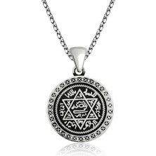 Tienda Elegante Gümüş Süleyman Mührü Kolye