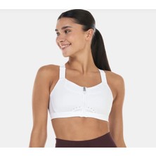 Nike Dri-Fit Alpha Zip-Front Önü Fermuarlı Beyaz Kadın Sporcu Sütyeni DD0436-100