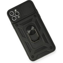 Cash Dukkan Newface Iphone 11 Pro Max Kılıf Pars Lens Yüzüklü Silikon - Siyah