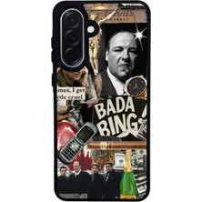 Scaleta Case Samsung Galaxy A36 Uyumlu Film Tasarımlı Glossy Mat Siyah Silikon Telefon Kılıf