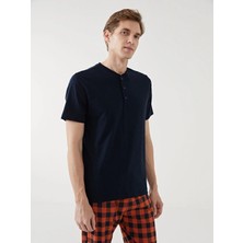 Lc Waikiki Yeni Sezon Bisiklet Yaka Kısa Kollu Erkek Pijama Üst