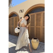 Tfifty Asimetrik Kenarlı Keten Etek