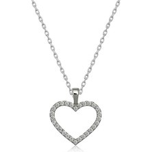 Tienda Elegante Gümüş Kalp Bayan Kolye