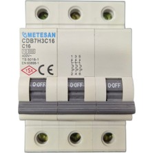 Metesan 3X16A C Tipi W Otomat Sigorta
