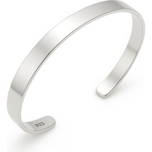 Tienda Elegante Gümüş Düz Erkek Kelepçe Bilezik