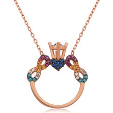 Tienda Elegante Gümüş Tek Taş Sonsuz Aşk Bayan Kolye