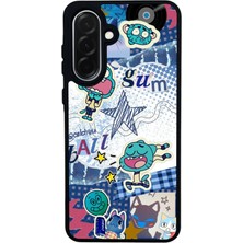 Scaleta Case Samsung Galaxy A26 Uyumlu Çizgi Film Karakteri Tasarımlı Glossy Mat Siyah Silikon Telefon Kılıfı