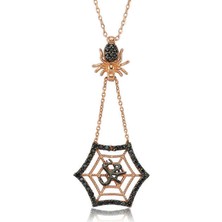 Tienda Elegante Gümüş Muhammed Yazılı Örümcek Ağı Bayan Kolye