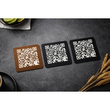 MENEJER Kabartmalı Qr Menü Etiketi 5x5 cm – Restoran & Kafe Masaları Için Premium Karekod