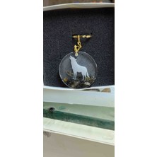 Miina Aksesuar Epoksi Renkli Taşlarla Süslenmiş Bozkurt Anahtarlık