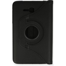 Cash Dukkan Newface Samsung Galaxy T110 / T113 Tab 3 Lite 7 Kılıf 360 Tablet Deri Kılıf - Siyah