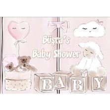 Reysa Tasarım Pembe Oyuncak Temalı Baby Shower Afişi 100X150 cm