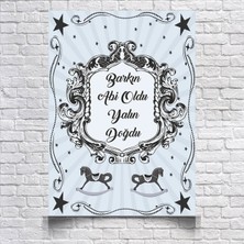 Reysa Tasarım Gri Oyuncak Deseli Baby Shower Afişi 50X70 cm
