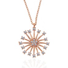 Tienda Elegante ​Gümüş Rose Çiçek Kadın Kolye