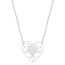 Tienda Elegante Gümüş Kalp Çemberi Bayan Kolye