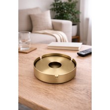 Altın Renk Paslanmaz Çelik Kapaklı Küllük Modern Tasarım