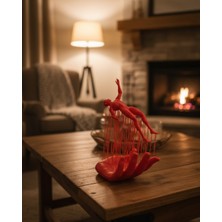 Karahanbey 3D El Formlu Insan Figürü Kırmızı Soyut Dekoratif Biblo 12X18 cm - Lisinya