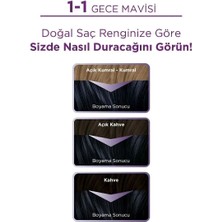 Palette Kalıcı Doğal Renkler 1-1 Gece Mavisi Saç Boyası 3 Adet Krem Formda Doğal Görünüm Sunar