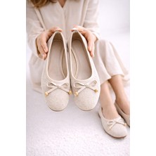 Slipcat Kadın Taşlı Püsküllü Taş Detaylı Babet Günlük Ayakkabı