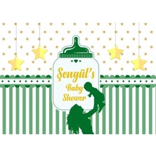 Reysa Tasarım Yeşil ve Bebek Temalı Baby Shower Afişi 50X70 cm