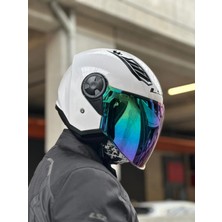 Ls2 Aırflow 2 Beyaz Kask (Gökkuşağı Vizör)