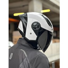 Ls2 Aırflow 2 Beyaz Kask (Siyah Vizör) Spoiler